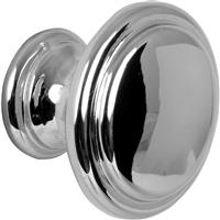Flat Knob Polished Chrome in Silver