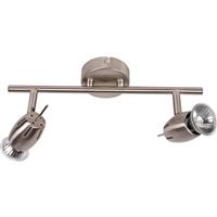 Inlight Pluto Satin GU10 2 Bar Spotlight in Nickel