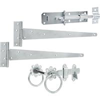 GateMate Side Gate Kit 450mm Galvanised in Silver Galvanised Steel