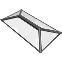 Crystal Aluminium Roof Lantern 2000 x 1000mm /White in Grey