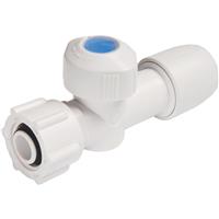 Hep2O Straight Service Valve 15mm x 1/2" BSPP in White Plastic