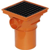 Aquaflow Square Hopper 110mm in Terracotta Plastic