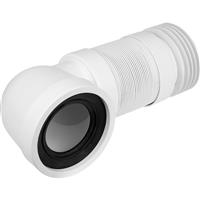 McAlpine WC-CON8F Flexible 90deg WC Connector 220mm-400mm in White Polypropylene