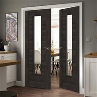 JB Kind Tigris Cinza Glazed Laminate Internal Door 35 x 1981 x 686mm in Grey