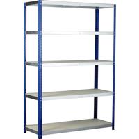 Barton Eco Shelving Bay with Chipboard Shelves 5 Tier 1760 x 1200 x 450mm Plastic