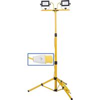 Wessex Electrical Wessex LED Twin Tripod Work Light IP65 110V 2x20W 2x2400lm Rubber/Steel