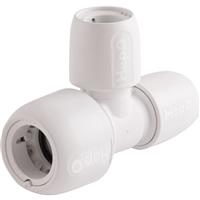 Hep2O Branch & One End Reduced Tee 22 x 15 x 15mm in White Plastic