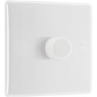 BG Low Profile Intelligent LED Dimmer Switch 1 Gang 2 Way in White Plastic