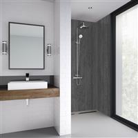 Mermaid Elite Tongue & Groove Shower Wall Panel Bomarzo 2420mm x 600mm x 10mm in Brown Synthetic Waterproof Core