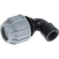 Aquaflow MDPE Female Elbow 20mm x 1/2" in Black/Grey