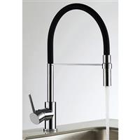 Deva Montacute Pull Out Mono Mixer Kitchen Tap in Black Brass