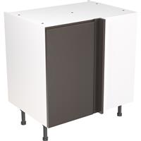 Kitchen Kit Flatpack J-Pull Kitchen Cabinet Base Blind Corner Unit Super Gloss 800mm in Graphite MFC