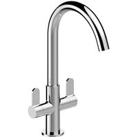 Deva Preston Mono Mixer Kitchen Tap in Chrome Brass