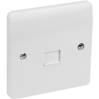 MK Telephone Socket 1 Gang Slave in White Plastic
