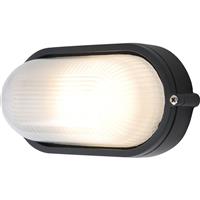 Lutec Echo Wall Light IP44 E27 Max 60W in Black Aluminium