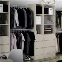 Spacepro 3 Drawer Tower Unit with 1 Hanger Bar 2100 x 450 x 500mm in Cashmere Steel/MFC