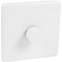 Wessex Electrical Wessex LED Push Dimmer Switch 1 Gang 2 Way in White Plastic