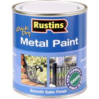 Rustins Quick Dry Metal Paint Smooth Satin 500ml in Green Iron