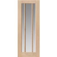 JB Kind Darwen Glazed Internal Door Unfinished 35 x 1981 x 762mm in Oak Veneer