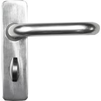 Lockworks Round Bar Aluminium Door Handle Bathroom Polished (Pair) in Chrome