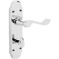 Eclipse Beaufort Door Handles Bathroom Polished (Pair) in Chrome