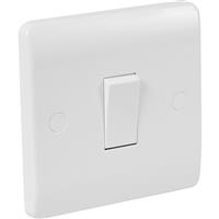 Scolmore Click Click Mode 10A Switch 1 Gang 2 Way in White Plastic