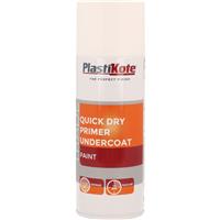 Plastikote Quick Dry Primer Undercoat Spray Paint 400ml in White Plastic