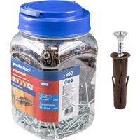 Rawlplug UNO Universal Contract Wall Plug 7mm With Screws (450 Pack) in Brown