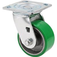MOVE IT Mould-On Poly Steel Hub Swivel 100mm in Green Polyurethane