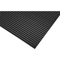 Blue Diamond Wide Rib Rubber Floor Matting 6mm x 90cm x 10m in Black