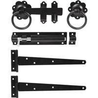 Gate Latch Kit - Ring in Black