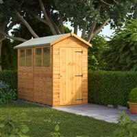 Power Apex Shed 8' x 4' in Natural Timber