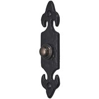Old Hill Ironworks Door Bell Push 120mm x 30mm Fleur De Lys in Black Cast Iron