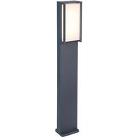 Lutec Qubo Integrated LED Bollard Light IP54 18W 1100lm 3000K Dark Grey in Anthracite Heavy-Duty Aluminium