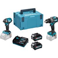 Makita 40V XGT Max Brushless Twin Kit 2 x 2.5Ah in Blue
