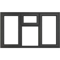 Crystal Casement uPVC Window Left & Right Hand Opening Next To a Top Opener 1770mm x 1190mm Clear Triple Glazed /White in Grey