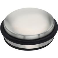 Dome Weight Door Stop Satin in Chrome Rubber