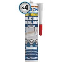 Safeguard Dryzone Anti Mould Sealant 310ml (4 Pk) in White