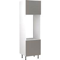 Kitchen Kit Flatpack Slab Kitchen Cabinet Tall Double Oven Unit Super Gloss 600mm in Dust Grey MFC