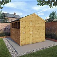 Mercia Shiplap Apex Shed 10' x 8' in Brown Timber
