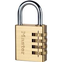 Master Lock Combination Padlock 40 x 81 x 18mm in Brass Steel