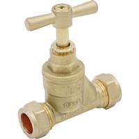 Flume Stopcock 15mm in Gold Brass