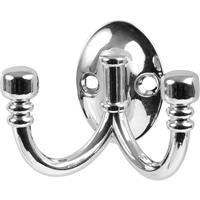 Ball End Double Robe Hook Plated in Chrome