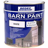 Bedec Barn Paint Satin 2.5L in White Plastic