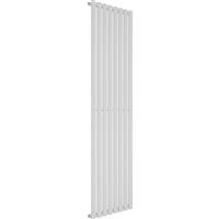 Azur Nero Designer Oval Tube Radiator 1800 x 480mm 3341Btu in White Steel