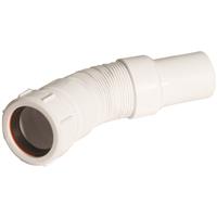 McAlpine Flexi Waste Connector 1 1/2" Uni Outlet x Plain Spigot FLEXCON6 in White Plastic