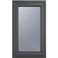Crystal Casement uPVC Window Left Hand Opening 610mm x 1115mm Obscure Triple Glazed /White in Grey