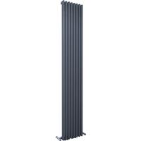 Kudox Xylo Vertical Designer Radiator 1800 x 300mm 2406Btu in Anthracite Steel