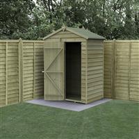 Forest 4LIFE Apex Shed 5 x 3 - Single Door - No Window in Natural Timber