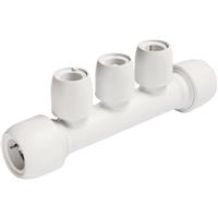 Hep2O Three Port Manifold All Socket 22 x 15mm in White Plastic